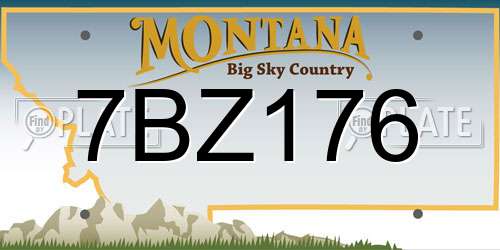 7BZ176 Montana License Plate