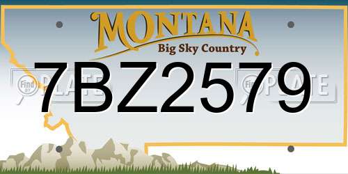 7BZ2579 Montana License Plate