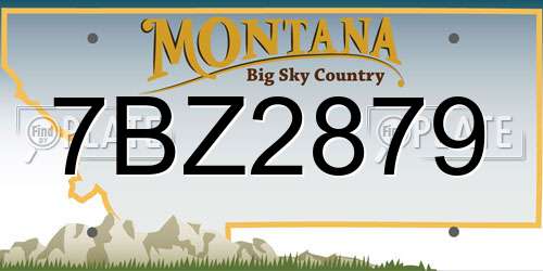 7BZ2879 Montana License Plate