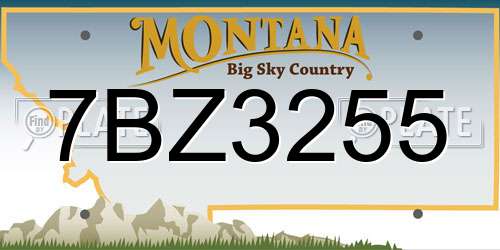 7BZ3255 Montana License Plate