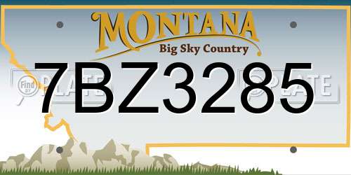 7BZ3285 Montana License Plate