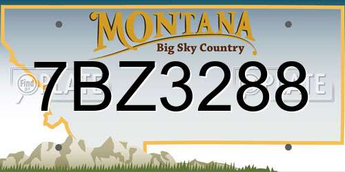 7BZ3288 Montana License Plate