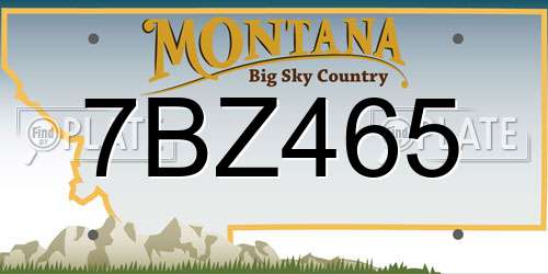 7BZ465 Montana License Plate