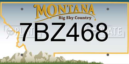 7BZ468 Montana License Plate