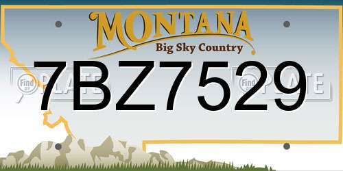 7BZ7529 Montana License Plate