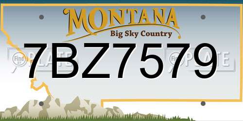 7BZ7579 Montana License Plate
