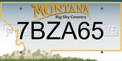 7BZA65 Montana License Plate