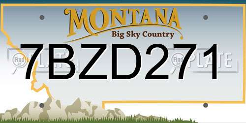 7BZD271 Montana License Plate