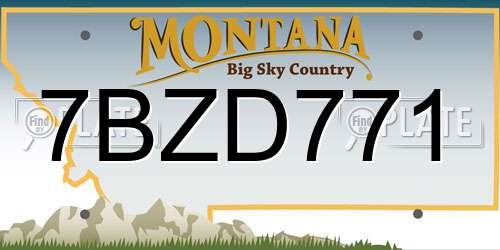 7BZD771 Montana License Plate