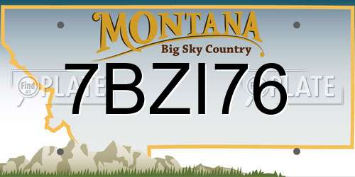 7BZI76 Montana License Plate