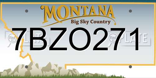 7BZO271 Montana License Plate