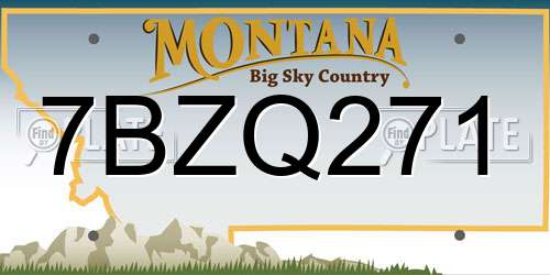 7BZQ271 Montana License Plate