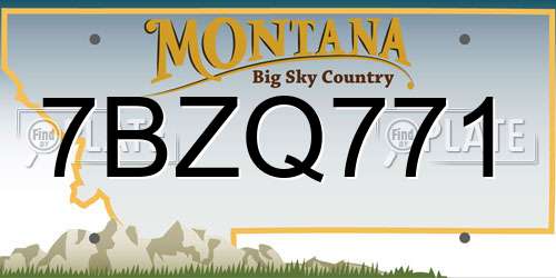 7BZQ771 Montana License Plate