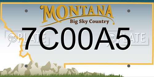 7C00A5 Montana License Plate