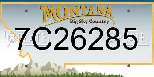 7C26285 Montana License Plate