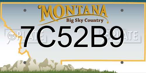 7C52B9 Montana License Plate