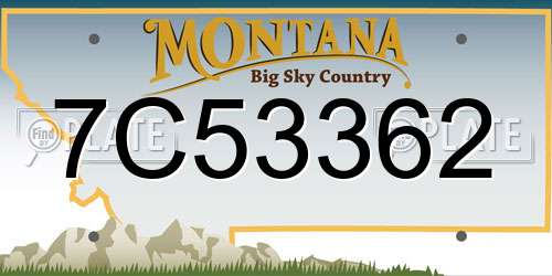 7C53362 Montana License Plate