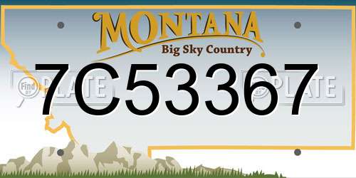 7C53367 Montana License Plate