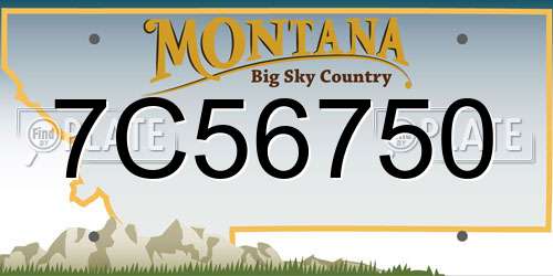 7C56750 Montana License Plate
