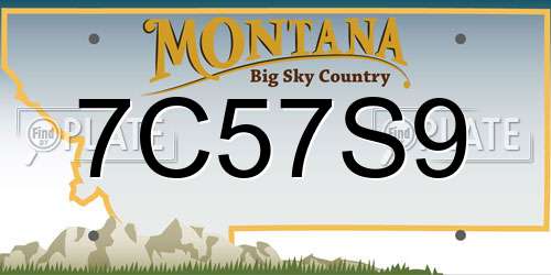 7C57S9 Montana License Plate