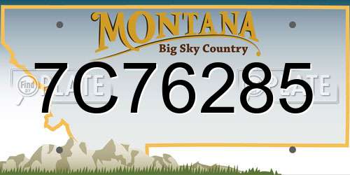 7C76285 Montana License Plate