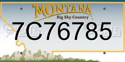 7C76785 Montana License Plate
