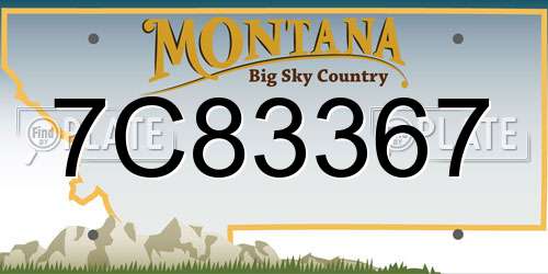 7C83367 Montana License Plate