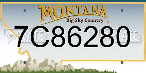 7C86280 Montana License Plate