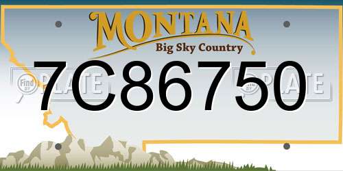 7C86750 Montana License Plate