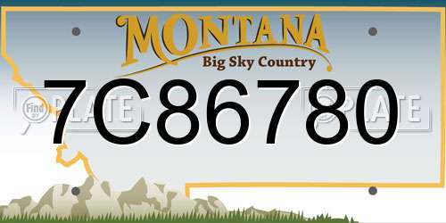 7C86780 Montana License Plate