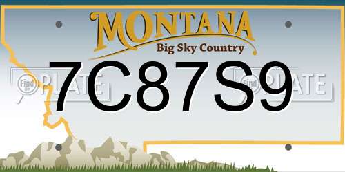 7C87S9 Montana License Plate