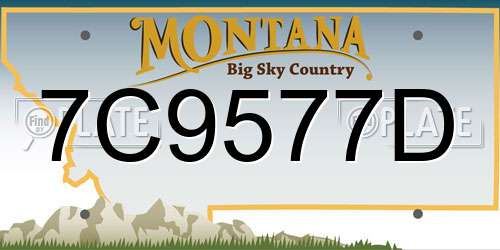 7C9577D Montana License Plate