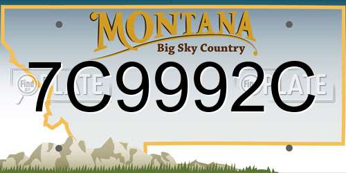 7C9992C Montana License Plate