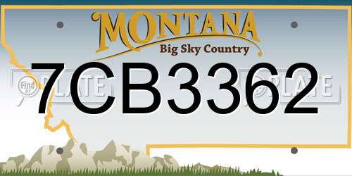 7CB3362 Montana License Plate