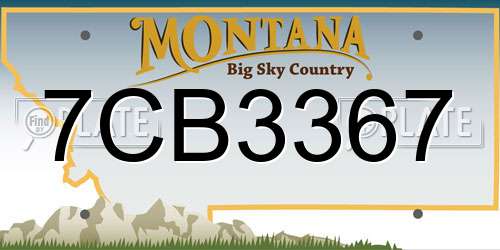 7CB3367 Montana License Plate