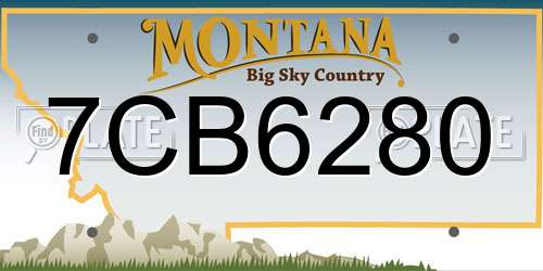 7CB6280 Montana License Plate