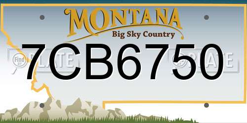 7CB6750 Montana License Plate
