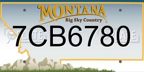 7CB6780 Montana License Plate