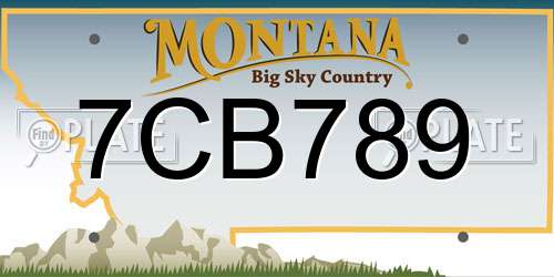 7CB789 Montana License Plate