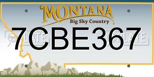 7CBE367 Montana License Plate