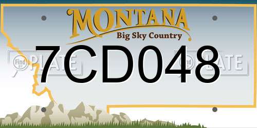 7CD048 Montana License Plate