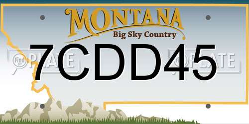 7CDD45 Montana License Plate