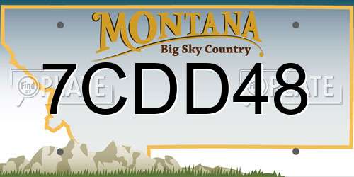 7CDD48 Montana License Plate