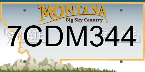 7CDM344 Montana License Plate