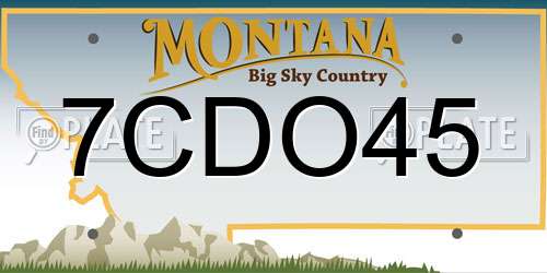 7CDO45 Montana License Plate