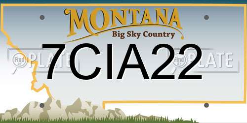 7CIA22 Montana License Plate