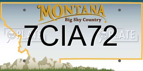 7CIA72 Montana License Plate