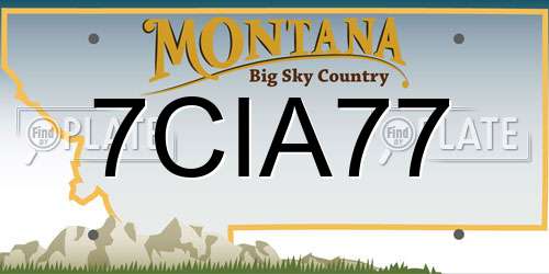 7CIA77 Montana License Plate