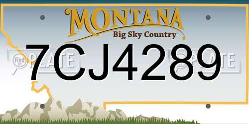 7CJ4289 Montana License Plate
