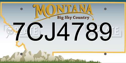 7CJ4789 Montana License Plate